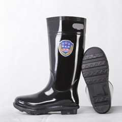 Black tendon sole non-slip rain boots for men, medium and high water shoes, construction site rubber shoes, rain boots, water boots, women's kitchen wear-resistant water shoes