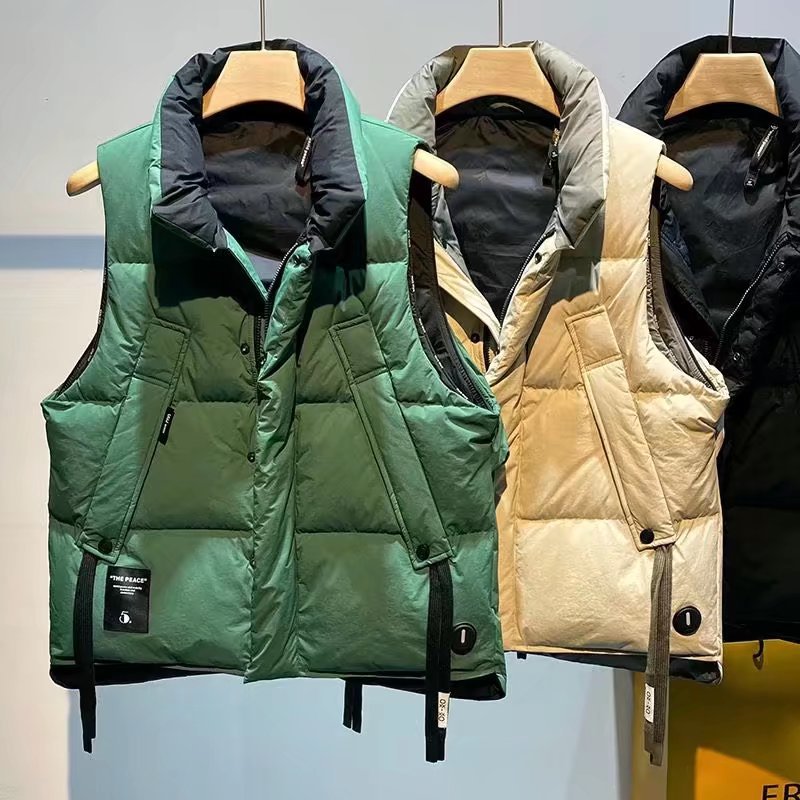 Casual al aire libre sin mangas chaqueta de algodón hombre invierno 2022 nueva moda simple chaleco de cuello para hombres un cabello