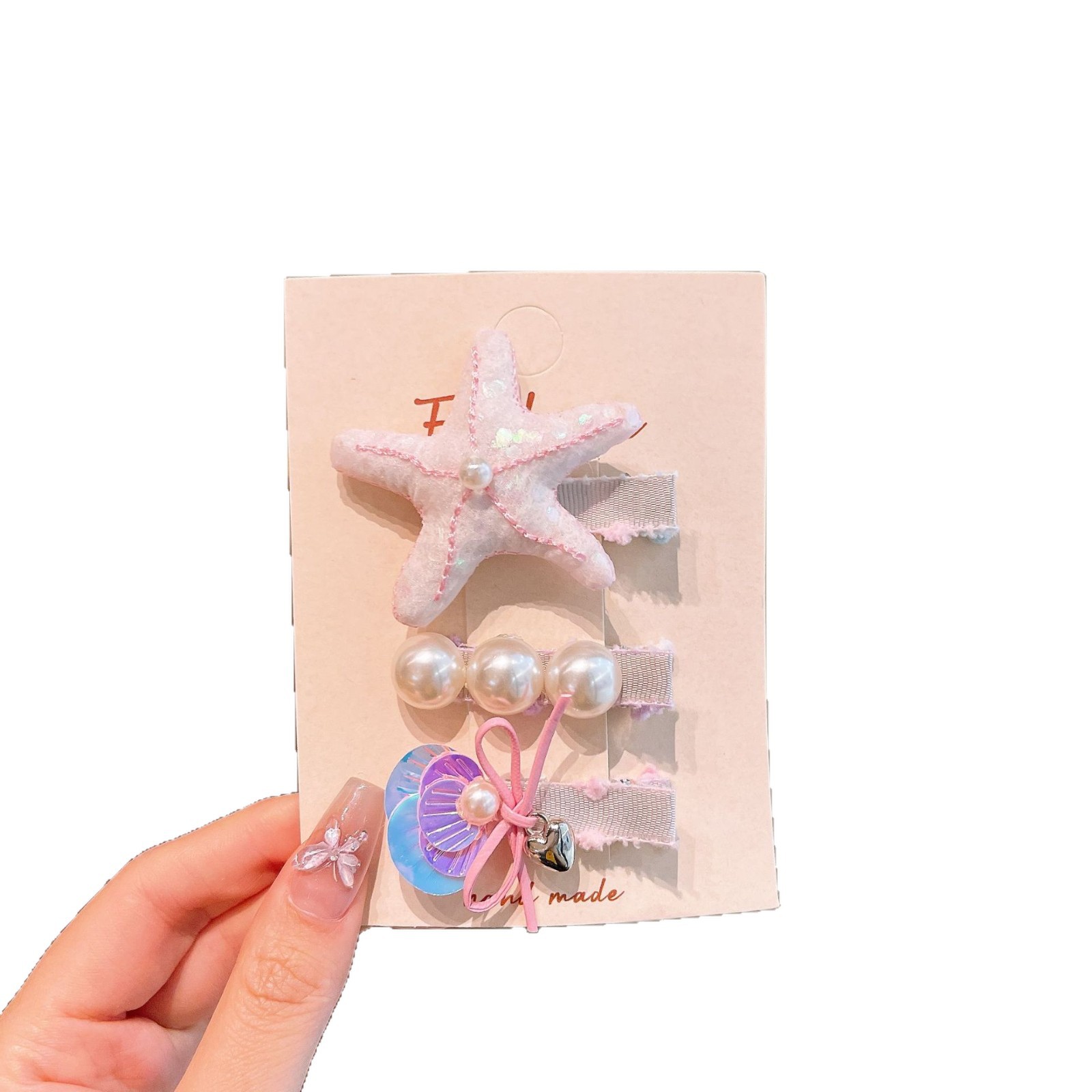 Estrella de mar, mermaid cola, clip de cabello para niños, lindas niñas, clip de cabello lateral, clip de frangeo, tocado para niñas, joyas para el cabello