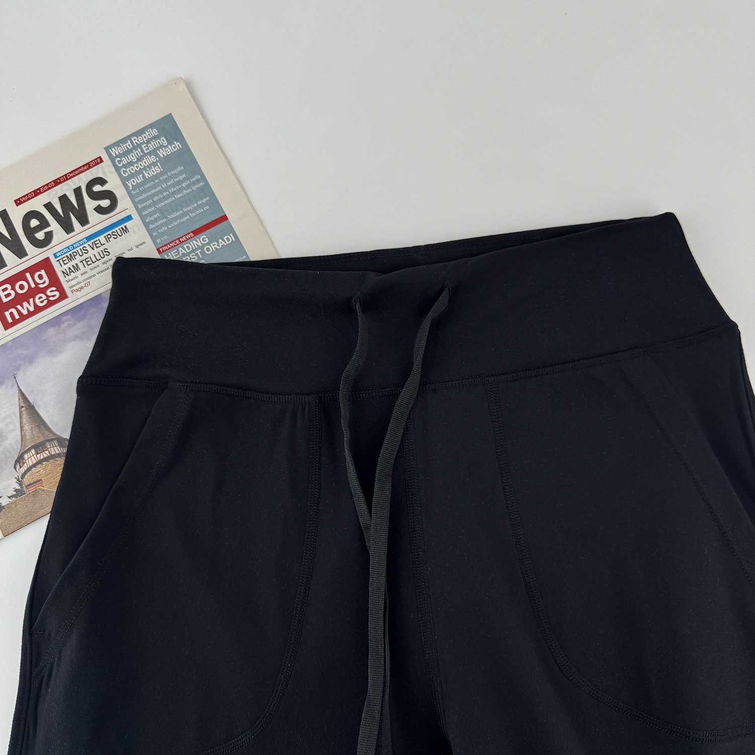 Pantalones de yoga de piernas anchas Throwback todavía de cintura alta, pantalones sueltos para mujeres