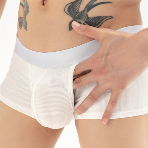 Underwear men's trendy boxer briefs ribbed space capsule U convex large bag boxer briefs skin-friendly breathable underwear wholesale