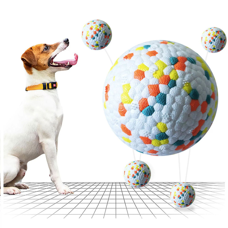 ペットおもちゃボールポップコーン爆球犬玩具インタラクティブボールペット高弾性ボール歯磨き歯磨きカラーボール|undefined