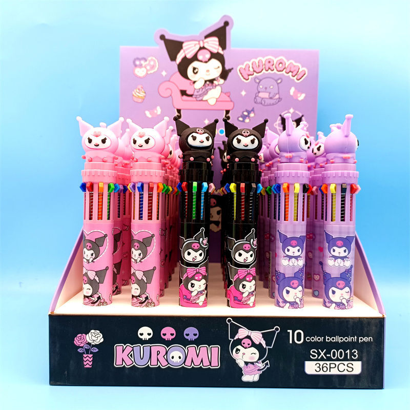 Sanlio nuevo bolígrafo de 10 colores sanrio kulomi bolígrafo de 10 colores bolígrafo de mano explotador transfronterizo de fuentes de comercio exterior.