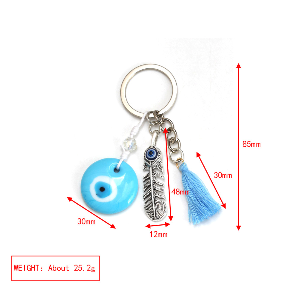 27g Weight Bag Pendant, Keychain Classification 1 Piece Quantity Casual, Daily Occasion Glass Material Devil's Eye Pattern Unisex Gender Retro Style Retro Devil's Eye Glass Unisex Bag Pendant Keychain 22
