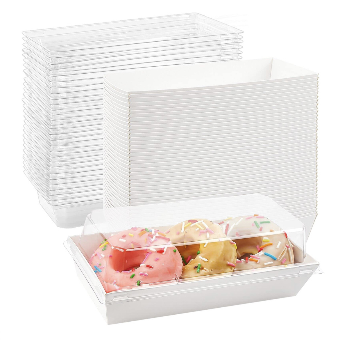 식품 카드 애완 동물, 두껍게; 19X8.5X6.5 흰색 (판지 없는 비닐 봉투)