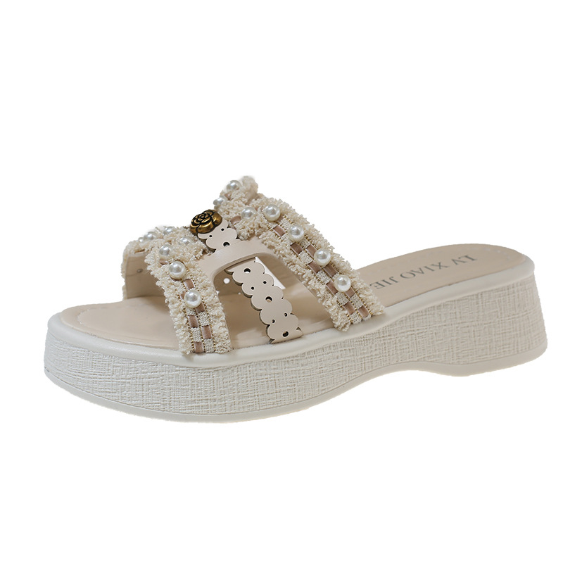 Pantuflas con Plataforma Estilo Xiaoxiang de PU y EVA para Uso Exterior