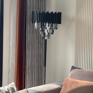 Luxury Modern American Style Light Luxury Foreign Model Room Soft Accessories Design Art Atmospheric Living Room Crystal Floor Lamp