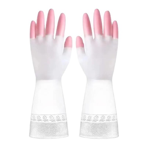Dishwashing gloves for women, durable household kitchen latex thickening cleaning artifact housework laundry rubber leather waterproof