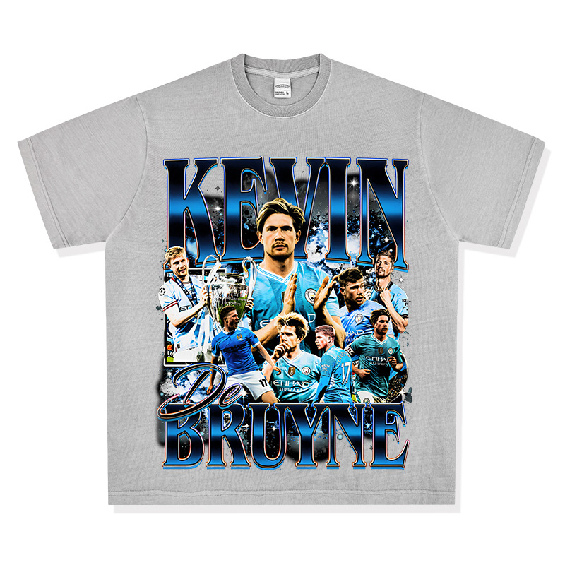 Manga corta gris claro lavado / S