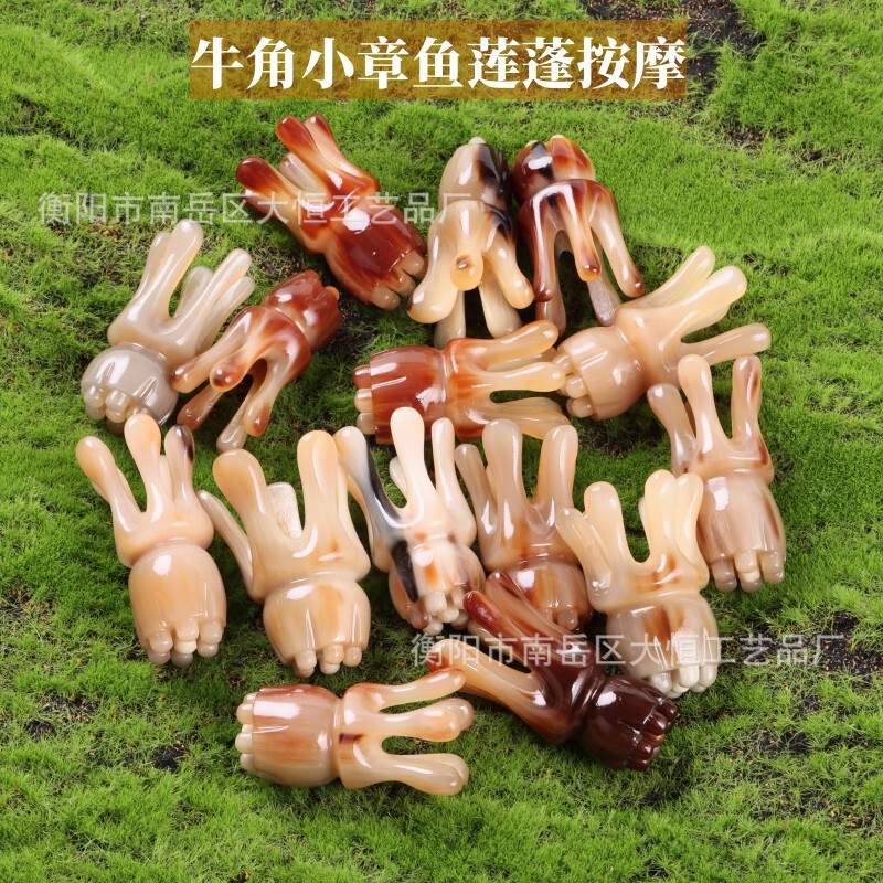 黄花牛角中実丸頭黄短タコ頭ブラシ高6-8cm黄花牛角八爪魚シャンプー櫛|undefined