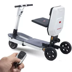 Sərhədlərarası səyahət üçün pultla idarə olunan qatlana bilən elektrik skuter, elektrik velosiped, baqaj çamadanı, hərəkət skuter, təyyarə səyahəti, yaşlılar