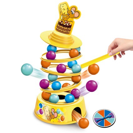 跨境桌游老鼠玩芝士蛋糕球叠叠乐亲子互动闯关游戏益智玩具批发