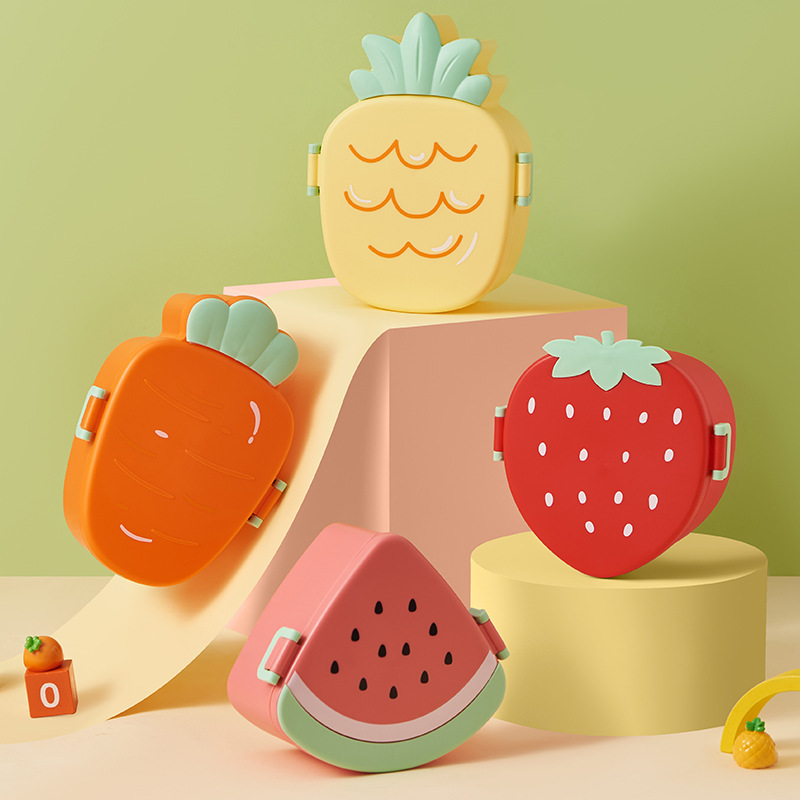 Fruit shaped pineapple strawberry watermelon lunch box compartment…