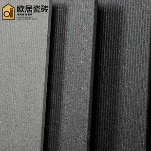 Light Luxury Grooved Antique Tiles Bathroom Tiles Hotel Villa Rock Solid Tiles Yard Exterior Wall Tiles Non-Slip Floor Tiles