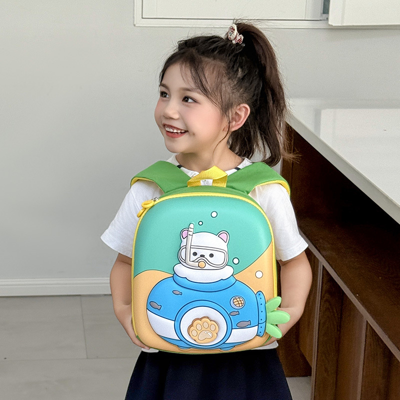 Nueva mochila infantil portátil con cáscara de huevo lindo oso bebé mochila submarino de dibujos animados mochila de moda para niños y niñas