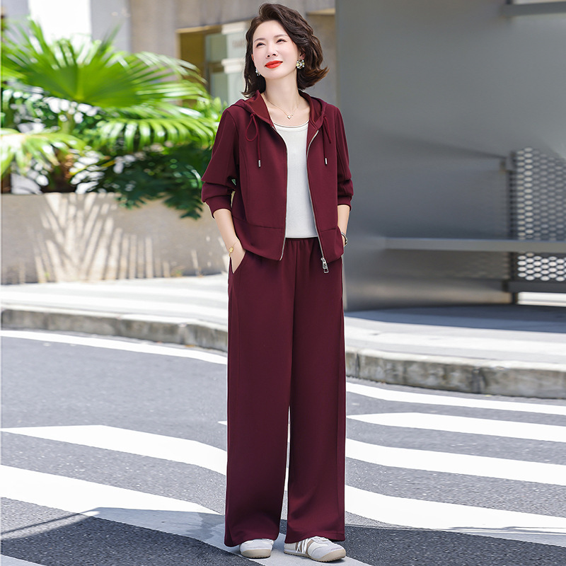 妈妈秋装运动服套装2025新款春秋洋气外套女装休闲两件套遮显瘦|undefined