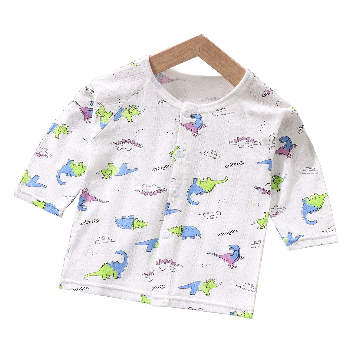 Infant Cardigan Single-Piece Top Summer Thin Nine-Quarter Sleeve Air-Conditioned Clothing for Boys and Girls, Small and Medium-Sized Kidsren's Home Clothing