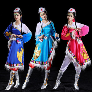 Xizang Dance Clothing Performance Clothing New Heart Sound Water Sleeve Performance Clothing Ethnic Minority Clothing for Men and Women 2023 New Style