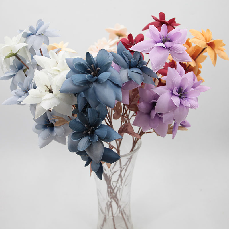 Flor Artificial Xiyan decoración de la boda fila piso de flores de seda Camelia plomo camino de la boda accesorios de fotografía vestido de flores falsas al por mayor