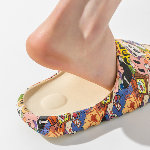 Coconut slippers summer new casual student outer wear fashionable personality street style soft thick-soled sandal slippers with a sense of stepping on shit