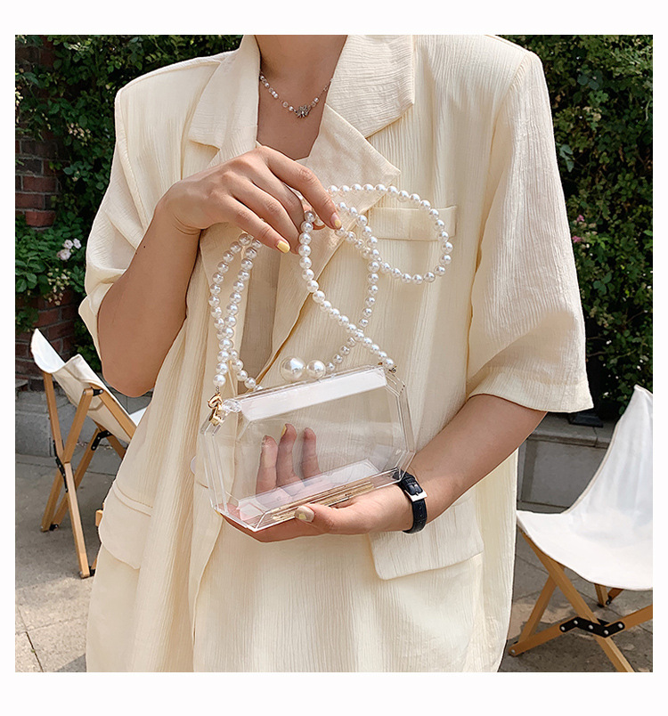 fashion acrylic transparent shoulder messenger small square bagpicture5