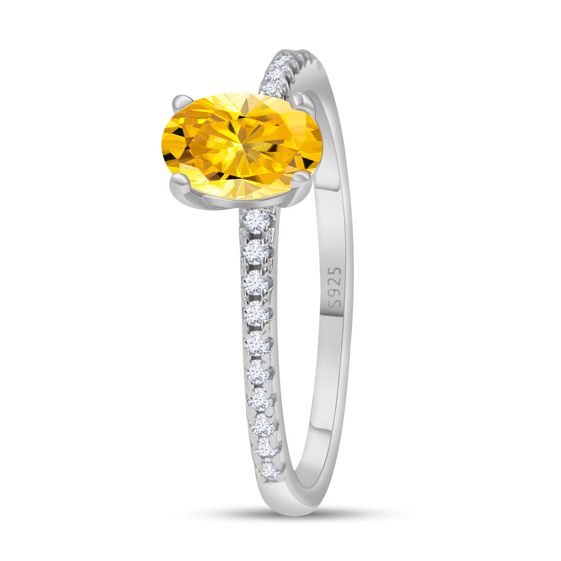 Anillo de piedra de morsanita de huevo de huevo de micrométrico al por mayor estilo europeo y americano con bolígrafo de prueba de diamantes para soportar un cabello