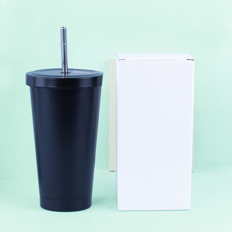 El comercio exterior de acero inoxidable 304 taza de paja transfronteriza de gran capacidad de vacío taza de café portátil taza de vacío del coche regalo