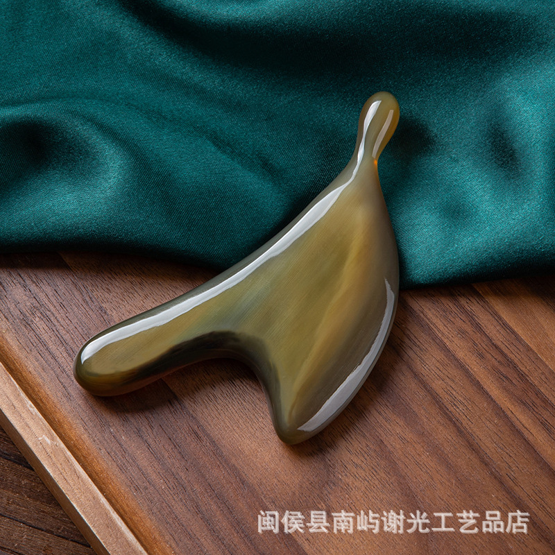 天然ヤクの角の若い芽の板は点穴を掻いて筋を抜いて天然の顔の女性の顔の美容の棒の穴の目の部の卸売りを取り除きます。|undefined