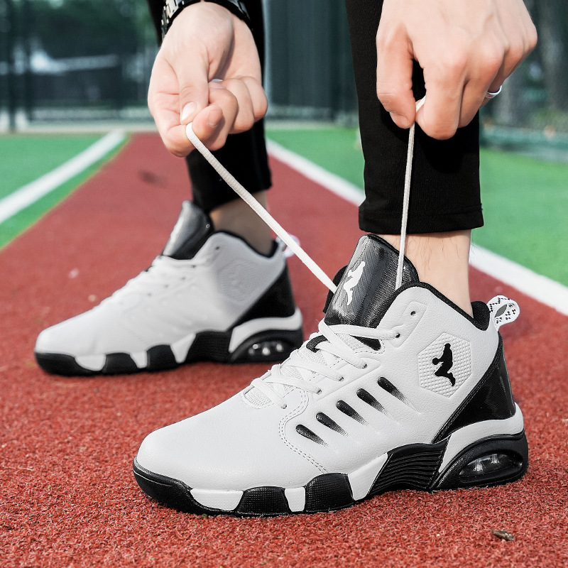 Autumn and Winter Basketball Trendy Sports Shoes Men's Shoes Competition New Cross-Border Wholesale Mid-High Top Running Shoes Youth Sneakers