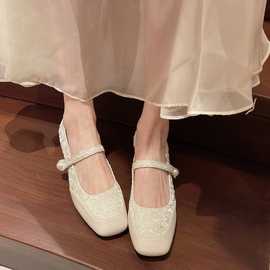 【优诗莱】小香风甜美玛丽珍鞋女2024夏季新款法式气质晚风高跟鞋