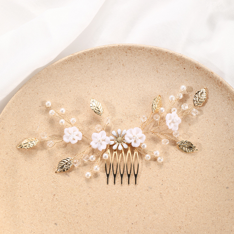 L3069新娘頭飾髮飾飾品伴娘超仙美發梳發插髮釵銀白婚禮婚紗結婚