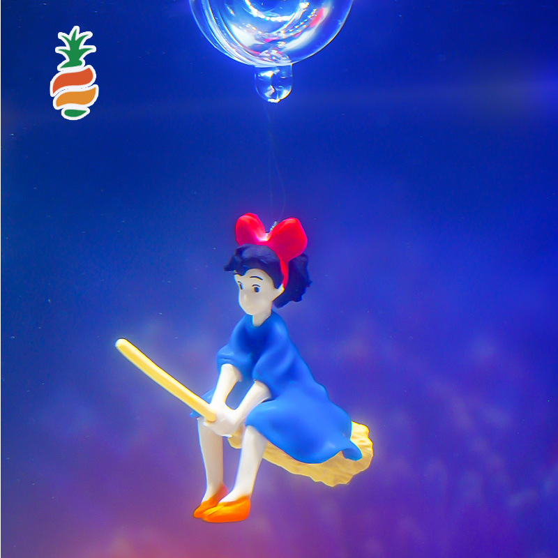 Pequeño tanque de peces paisaje decoración pequeño diablo viendo el tanque de peces buceo pequeña Hada bola transparente personaje azul hombre gordo