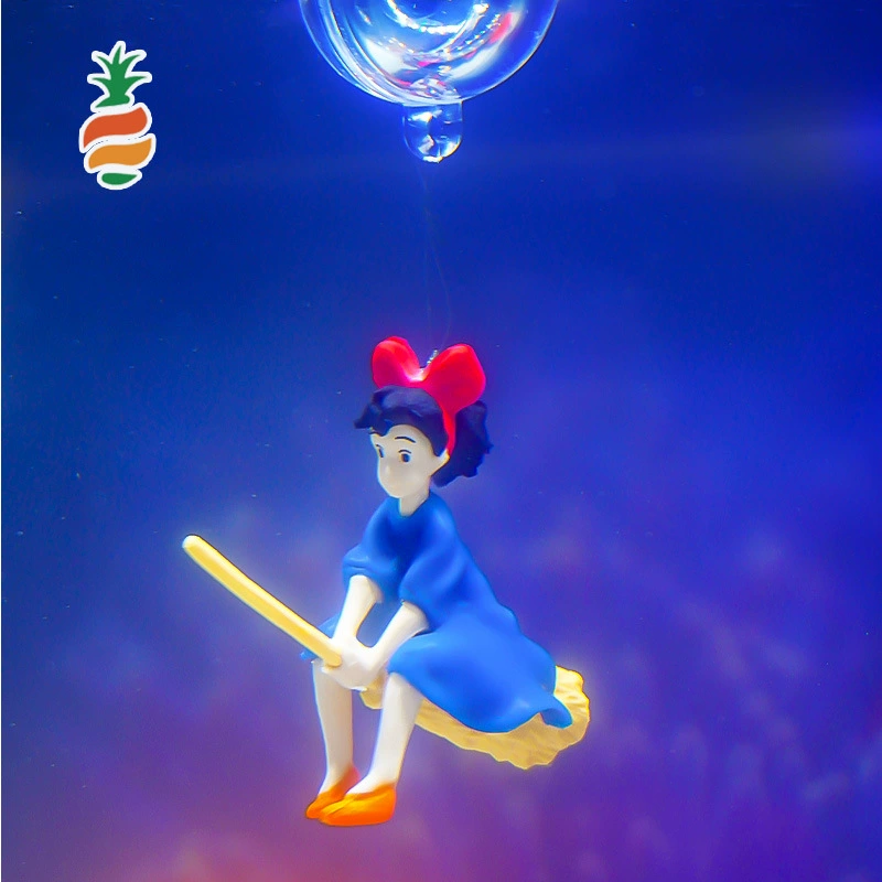 Маленький аквариум Пейзаж Украшение Маленькая ведьма Наблюдает за аквариум Дайвинг Фея Прозрачный шар Фигурка Синий Толстяк