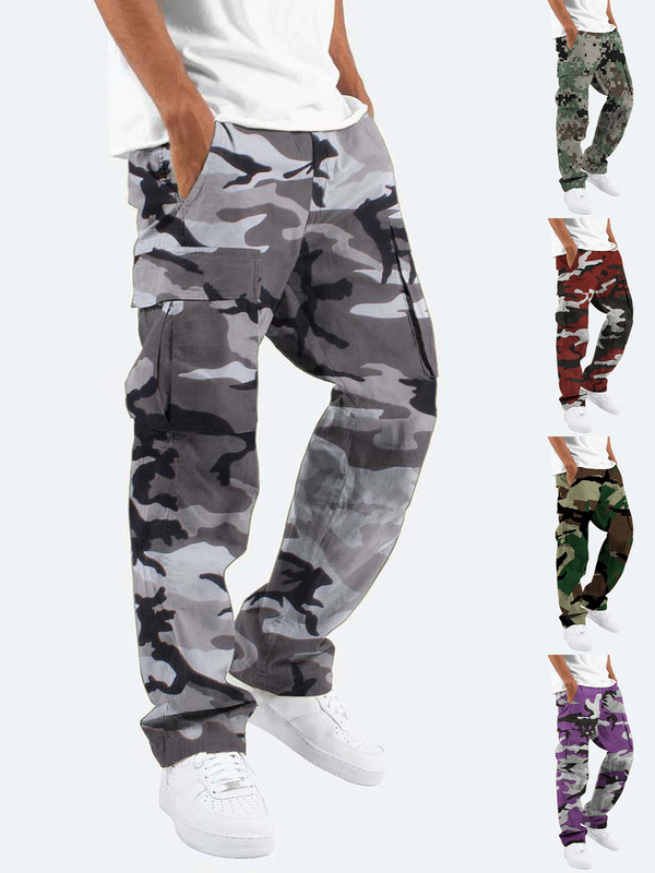 2024 New Men's Patchwork Camouflage Jogging Pants Outdoor Sports Pants Football Training Pants Fitness Pants Casual Pants
