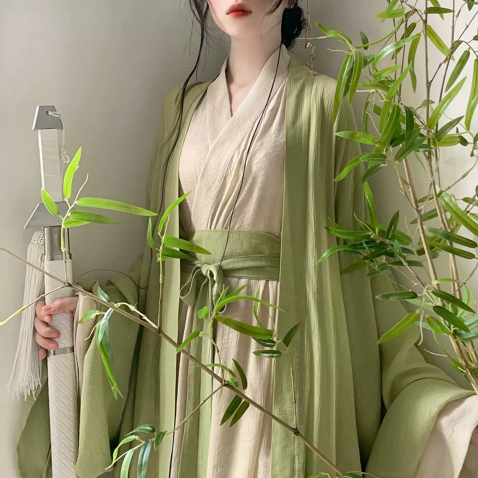 Полный комплект ханфу (одежда «Ирландский ветер»? Jiangnan Wind Clothing), женская традиционная одежда с широкими рукавами и поясом