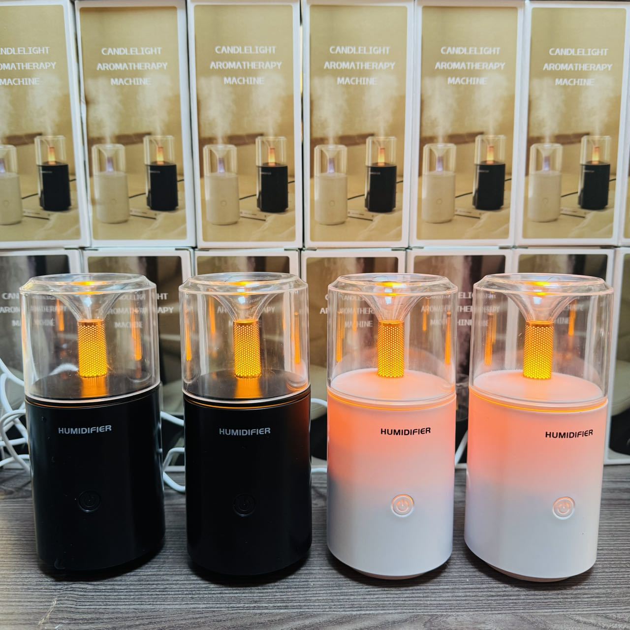 Car Humidifier New Car Aromatherapy Machine Large Fog Volume Atmosphere Light Indoor Mini Diffuser Desktop Candle Light