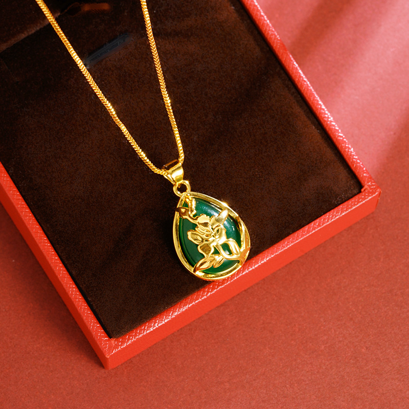 Vietnam gota de oro de arena peonía personalidad no se desvanece imitación de pulpa de madera accesorios multicolores fabricantes de joyas atmosféricas al por mayor