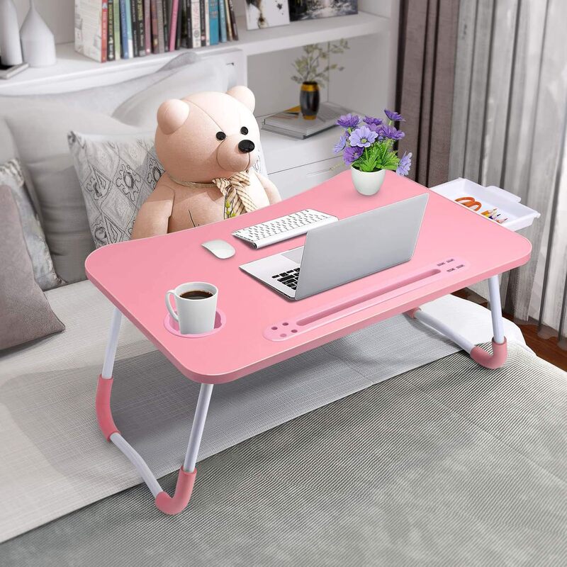 Laptop Bed Table Foldable Folding Folding Table Portable Study Desk Laptop with Cup Holder Laptop Bed Table Foldable Folding Folding Table Portable Study Desk Laptop with Cup Holder