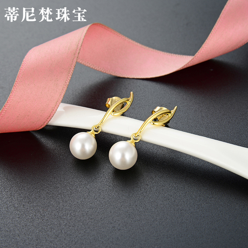 Estilo frío borla elegante joyería pendientes estilo japonés y coreano s925 pendientes de perlas de plata pendientes elegantes de las mujeres al por mayor