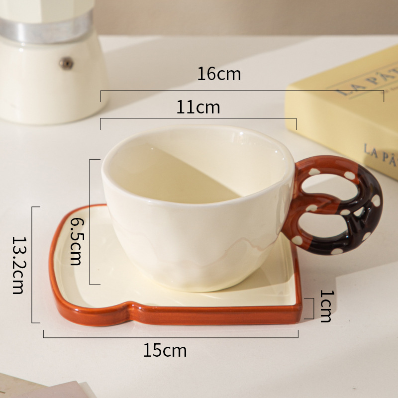 Creativo de cerámica europea taza de café plato conjunto de pan bandeja taza de desayuno casera de gran capacidad taza de agua