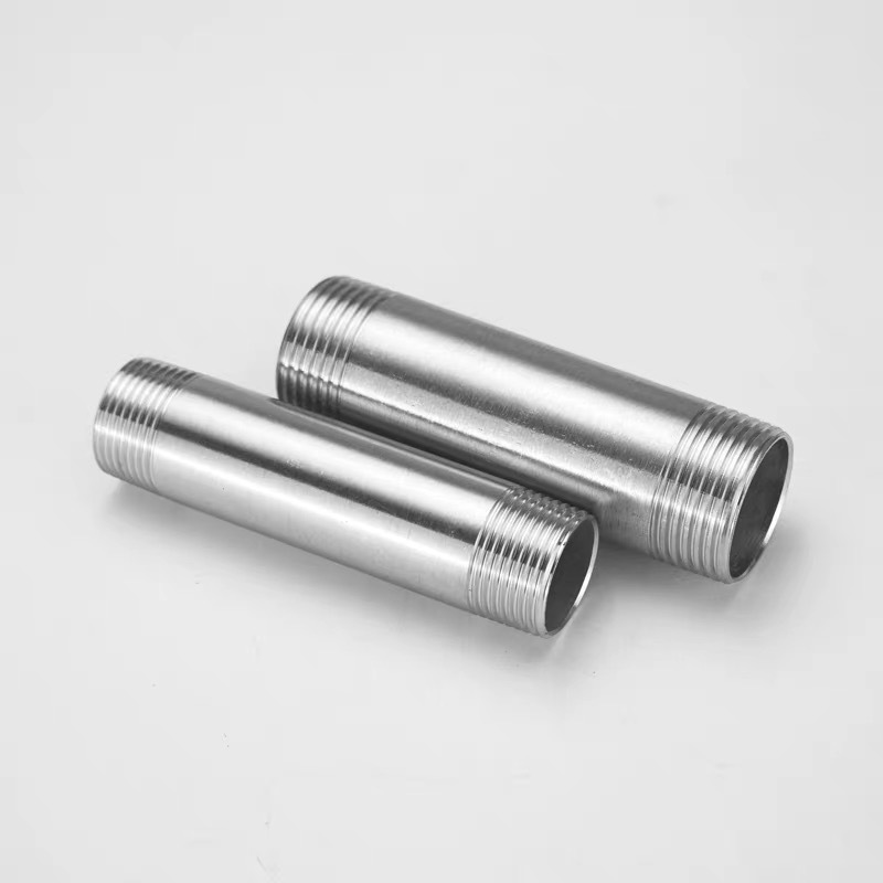 304不锈钢加长双头外丝螺纹钢管内接水管配件4 6分1寸延长管200MM|undefined