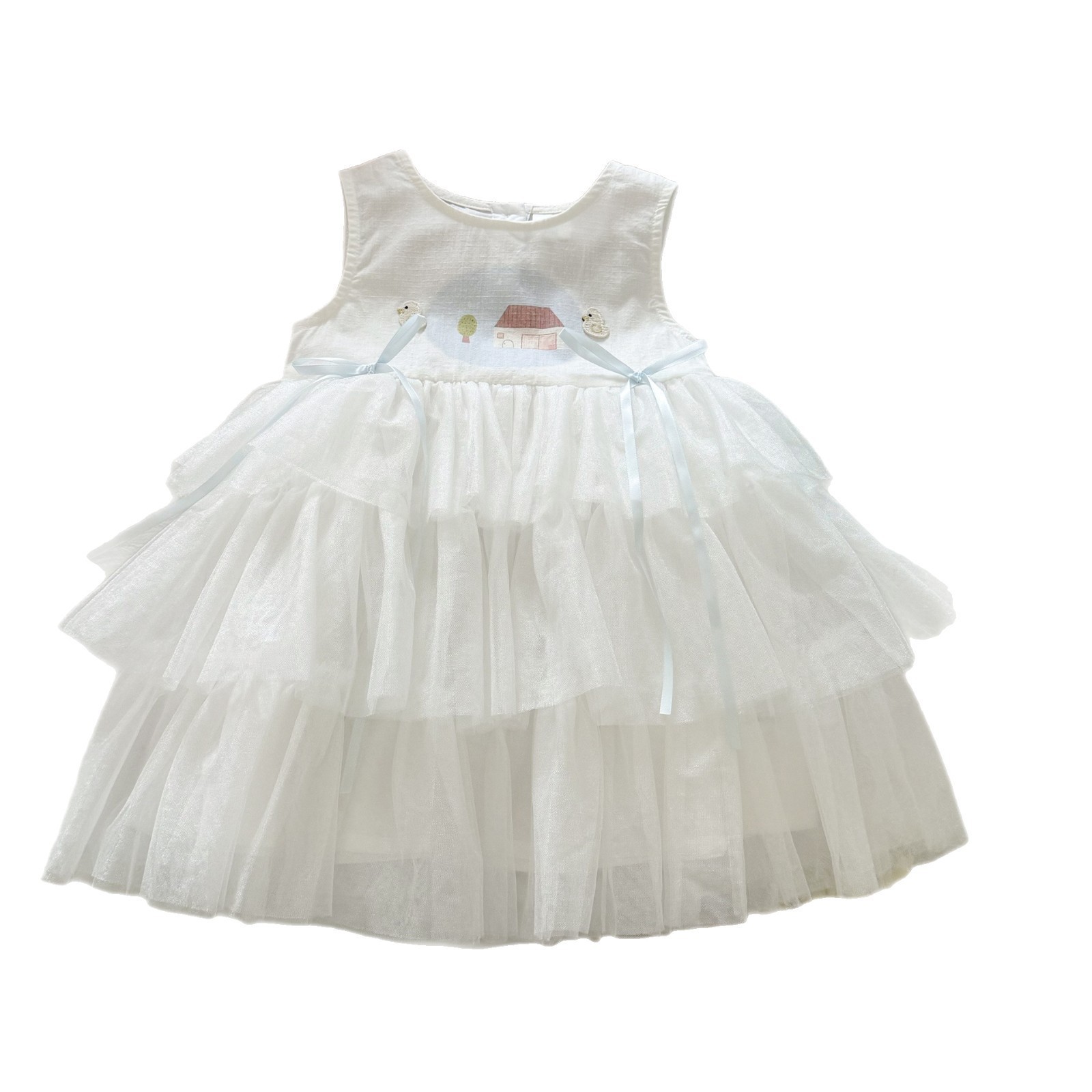 Vestido de siete niñas de limón salado nuevo estilo de verano para niños falda de chaleco sin mangas vestido de princesa de bebé falda de pastel
