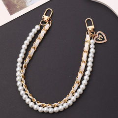 Yi Lian's new style small fragrant leather chain hand chain pearl bow mobile phone lanyard water cup pendant for women