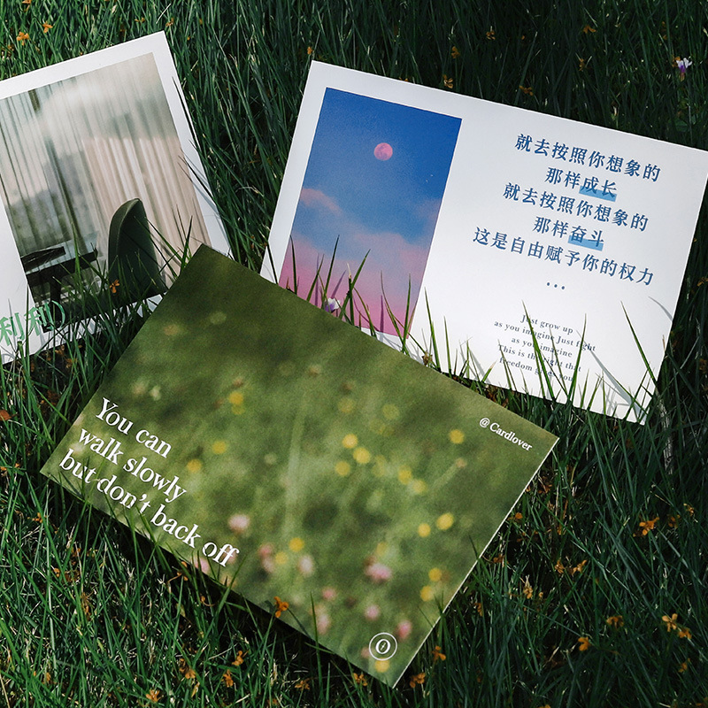 唯美树叶形状异形创意明信片 文艺风趣味书签小清新卡片情人节礼|undefined