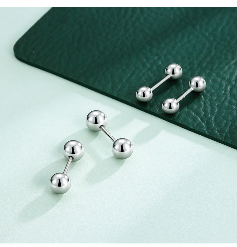 1 Pair Quantity 1 Pair 925 Sterling Silver Geometric Solid Color Ear Studs
