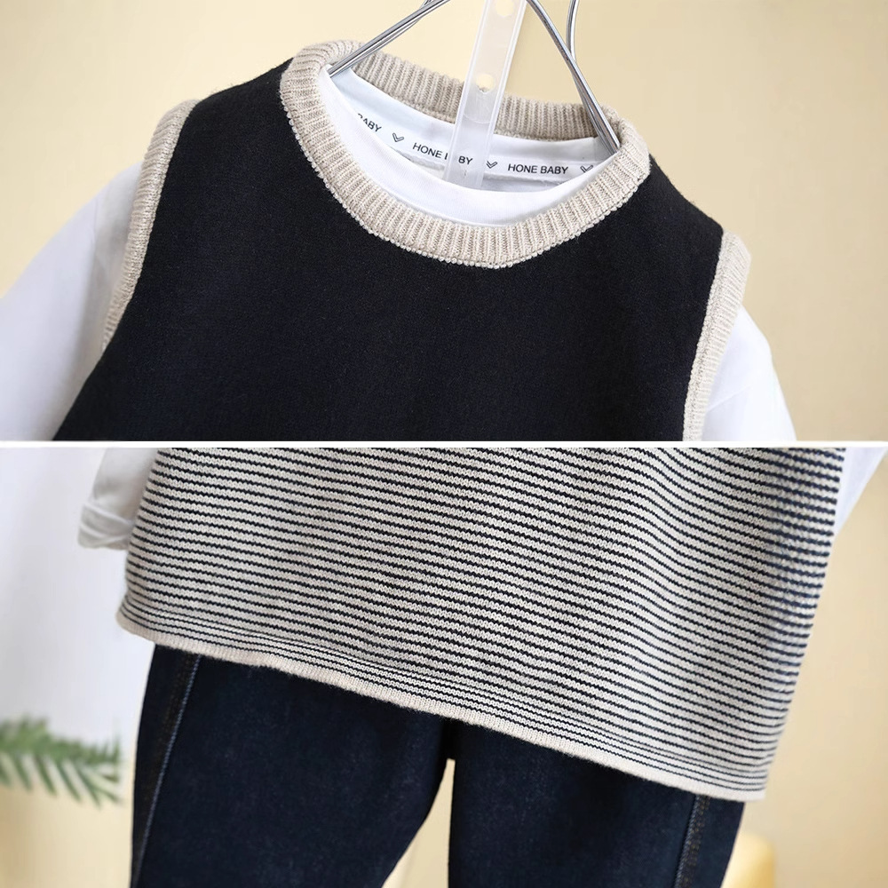 7805 chaleco coreano para niños 2025 primavera nuevo estilo chaleco de estilo extranjero niño bebé chaleco de punto primavera y otoño top image 3