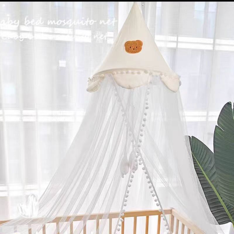 Cama de bebé mosquitera con soporte cama infantil mosquitera cubierta bebé BB recién nacido clip de piso anti-mosquito cifrado Universal