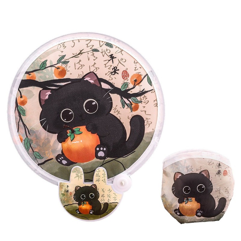 漫画自撮り反射板ファン中国風折りたたみポータブルかわいい猫ファン古代風パンダギフトグループファン|undefined