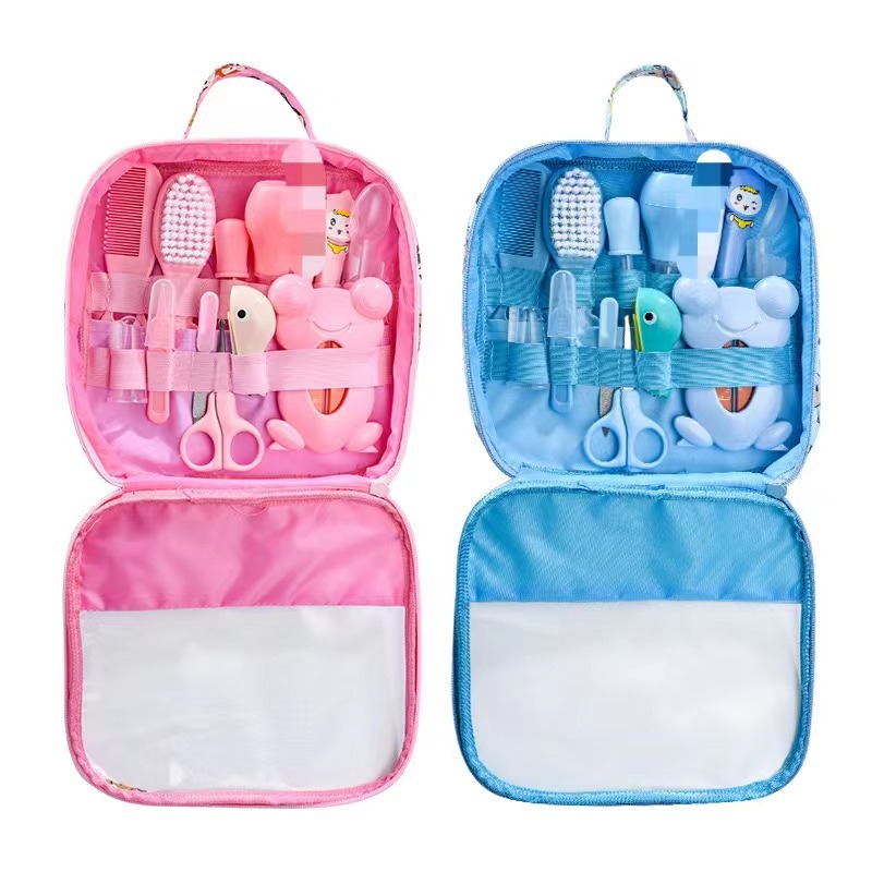 Infant Care Storage Set Baby Nasal Aspirator Nail Trimmer Thirteen-Piece Set Daily Cleaning Mother and Baby Care Bag
