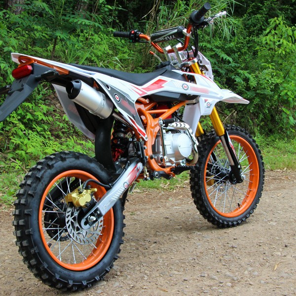 125cc motorcycle off-road mountain bike, mid-high level racing bike, off-road two-wheeled racing vehicle, fuel-powered, for adults